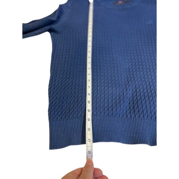 VINEYARD VINES Men's Cableknit sweater MEDIUM Blue 100% Cotton Nautical preppy - Picture 5 of 8